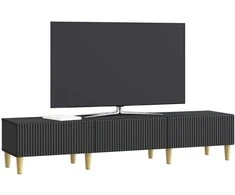 TV staliukas Televizoriaus spintelė su stalčių Juoda 147 x 34,5 x 30 cm