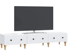 TV staliukas Televizoriaus spintelė su stalčių Balta 147 x 34,5 x 30 cm