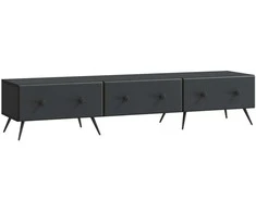 TV staliukas Televizoriaus spintelė su stalčių Juoda 147 x 34,5 x 30 cm