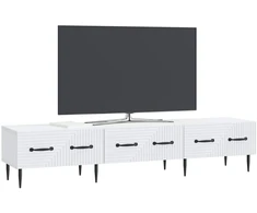 TV staliukas Televizoriaus spintelė su stalčių Balta 147 x 34,5 x 30 cm