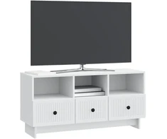 TV staliukas Televizoriaus spintelė su stalčių Balta 102 x 34,5 x 50 cm