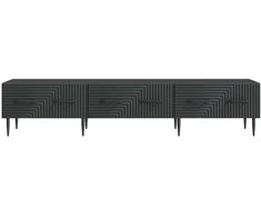 TV staliukas Televizoriaus spintelė su stalčių Juoda 147 x 34,5 x 30 cm