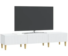TV staliukas Televizoriaus spintelė su stalčių Balta 147 x 34,5 x 30 cm