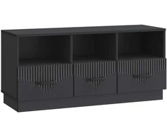 TV staliukas Televizoriaus spintelė su stalčių Juoda 102 x 34,5 x 47 cm
