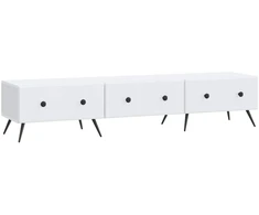 TV staliukas Televizoriaus spintelė su stalčių Balta 147 x 34,5 x 30 cm