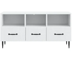 TV staliukas Televizoriaus spintelė su stalčių Balta 102 x 34,5 x 50 cm