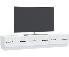 TV staliukas Televizoriaus spintelė su stalčių Balta 147 x 34,5 x 27 cm