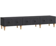TV staliukas Televizoriaus spintelė su stalčių Juoda 147 x 34,5 x 30 cm
