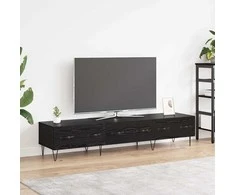 TV staliukas Televizoriaus spintelė su stalčių juoda ąžuolo 150 x 36 x 30 cm
