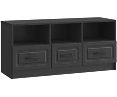 TV staliukas Televizoriaus spintelė su stalčių Juoda 102 x 34,5 x 47 cm