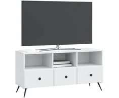 TV staliukas Televizoriaus spintelė su stalčių Balta 102 x 34,5 x 50 cm