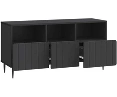 TV staliukas Televizoriaus spintelė su stalčių Juoda 102 x 34,5 x 50 cm