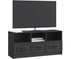 TV staliukas Televizoriaus spintelė su stalčių Juoda 102 x 34,5 x 47 cm