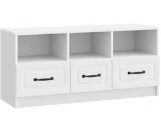 TV staliukas Televizoriaus spintelė su stalčių Balta 102 x 34,5 x 47 cm