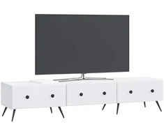 TV staliukas Televizoriaus spintelė su stalčių Balta 147 x 34,5 x 30 cm