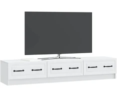 TV staliukas Televizoriaus spintelė su stalčių Balta 147 x 34,5 x 27 cm