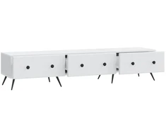 TV staliukas Televizoriaus spintelė su stalčių Balta 147 x 34,5 x 30 cm