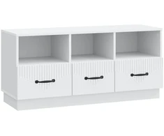 TV staliukas Televizoriaus spintelė su stalčių Balta 102 x 34,5 x 47 cm