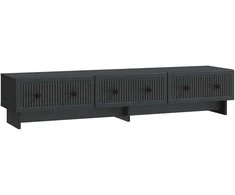 TV staliukas Televizoriaus spintelė su stalčių Juoda 147 x 34,5 x 30 cm