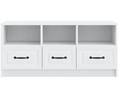TV staliukas Televizoriaus spintelė su stalčių Balta 102 x 34,5 x 47 cm