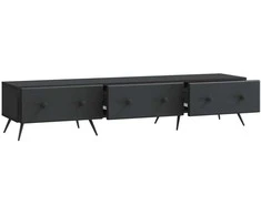 TV staliukas Televizoriaus spintelė su stalčių Juoda 147 x 34,5 x 30 cm
