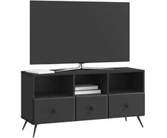 TV staliukas Televizoriaus spintelė su stalčių Juoda 102 x 34,5 x 50 cm