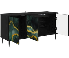 TV staliukas Televizoriaus spintelė WIJHE 102 x 33 x 51 cm Juodojo ąžuolo