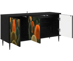 TV staliukas Televizoriaus spintelė ZAANDAM 102 x 33 x 51 cm Juodojo ąžuolo