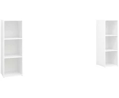 TV staliukas Televizoriaus spintelės, 2vnt., baltos, 107x35x37cm, MDP