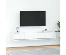 TV staliukas Televizoriaus spintelės, 2vnt., baltos, 80x31x25,5 cm, mediena