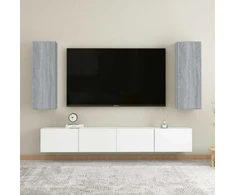 TV staliukas Televizoriaus spintelės, 2vnt., pilkos, 30,5x30x90cm, mediena