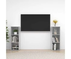 TV staliukas Televizoriaus spintelės, 2vnt., pilkos, 107x35x37cm, MDP