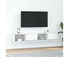 TV staliukas Televizoriaus spintelės, 2vnt., baltos, 80x31x25,5 cm, mediena