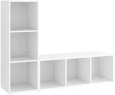 TV staliukas Televizoriaus spintelės, 2vnt., baltos, 107x35x37cm, MDP