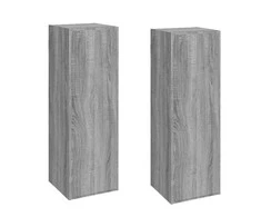 TV staliukas Televizoriaus spintelės, 2vnt., pilkos, 30,5x30x90cm, mediena