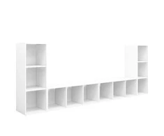 TV staliukas Televizoriaus spintelės, 4vnt., baltos, 107x35x37cm, MDP