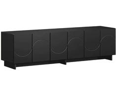 TV staliukas Televizoriaus stovas 140 x 34,5 x 40 cm Juoda Apdirbta mediena