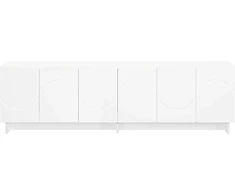 TV staliukas Televizoriaus stovas 140 x 34,5 x 40 cm Balta Apdirbta mediena