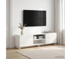 TV staliukas Televizoriaus stovas 140 x 34.5 x 40 cm Balta Apdirbta mediena