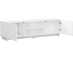 TV staliukas Televizoriaus stovas 140 x 34.5 x 40 cm Itin blizgi balta