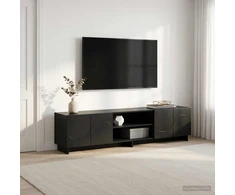 TV staliukas Televizoriaus stovas 179.5 x 34.5 x 40 cm Juoda