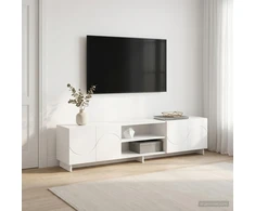 TV staliukas Televizoriaus stovas 180 x 34,5 x 40 cm Balta Apdirbta mediena