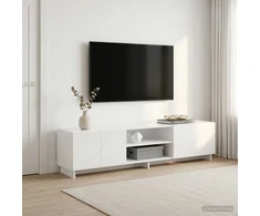 TV staliukas Televizoriaus stovas 179.5 x 34.5 x 40 cm Itin blizgi balta