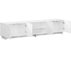 TV staliukas Televizoriaus stovas 179.5 x 34.5 x 40 cm Itin blizgi balta