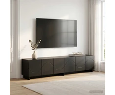TV staliukas Televizoriaus stovas 179.5 x 34.5 x 40 cm Juoda