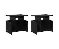 TV staliukas Televizoriaus stovas 2 pcs Juodas ąžuolas 50 x 35 x 45 cm