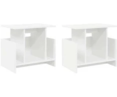 TV staliukas Televizoriaus stovas 2 pcs Balta 50 x 35 x 45 cm