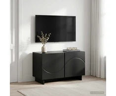 TV staliukas Televizoriaus stovas 60 x 34,5 x 40 cm Juoda Apdirbta mediena