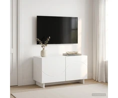 TV staliukas Televizoriaus stovas 60 x 34,5 x 40 cm Balta Apdirbta mediena