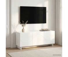 TV staliukas Televizoriaus stovas 90 x 34.5 x 40 cm Itin blizgi balta